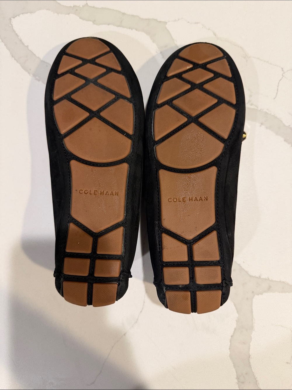 Cole Haan Evelyn Bow Black Suede Slip-On Loafers with Gold Accent - Picture 8 of 10